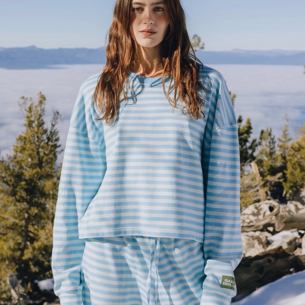 Daily Drills Striped Cotton Long Sleeve - Malibu +
Lake Day Stripe